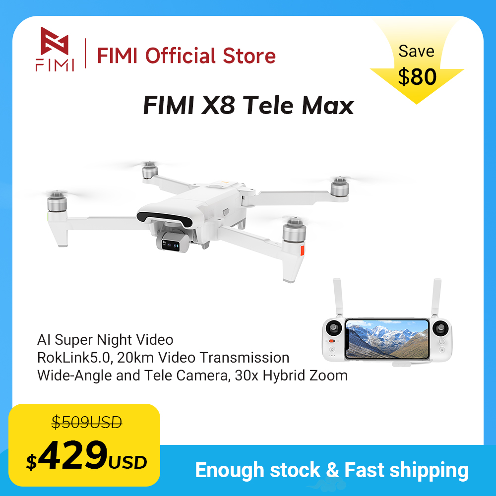 FIMI X8 Tele Max drone 1/2-inc - Drone Camera Wide Angle review and price